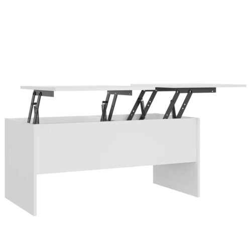 Coffee Table White 102x50.5x46.5cm Engineered Wood - Image 2