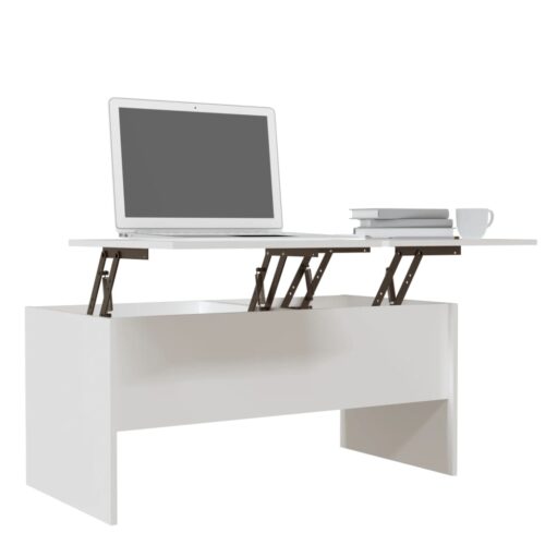 Coffee Table White 102x50.5x46.5cm Engineered Wood - Image 4