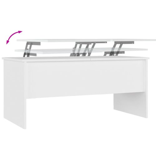 Coffee Table White 102x50.5x46.5cm Engineered Wood - Image 8