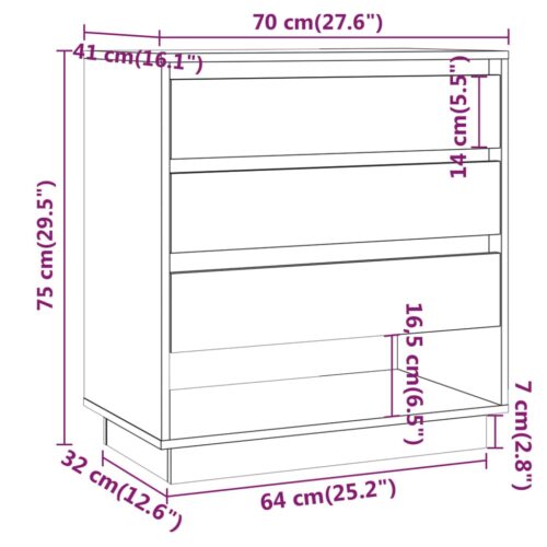 Sideboard Smoked Oak 70x41x75cm Engineered Wood - Image 8