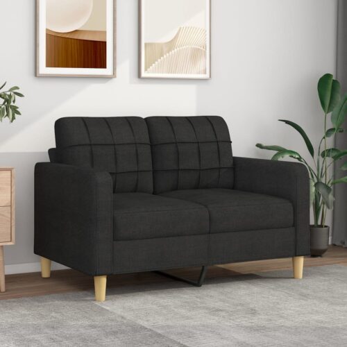 2-Seater Sofa Black 120cm Fabric