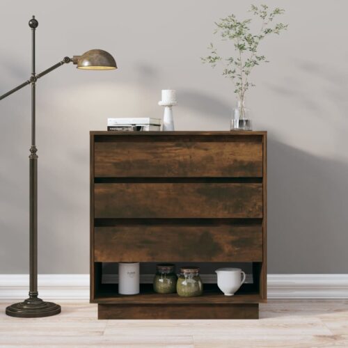 Sideboard Smoked Oak 70x41x75cm Engineered Wood - Image 10