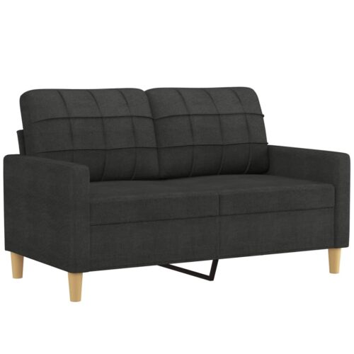 2-Seater Sofa Black 120cm Fabric - Image 2