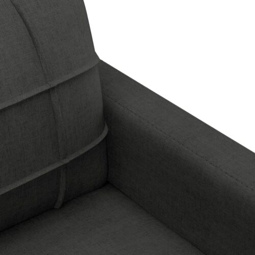 2-Seater Sofa Black 120cm Fabric - Image 6