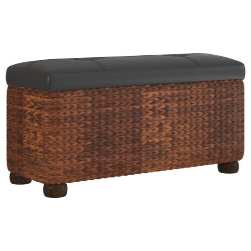 2x Cattail Wood Storage Bench Chest Ottoman Bed End Blanket Box Stool Padded Seat