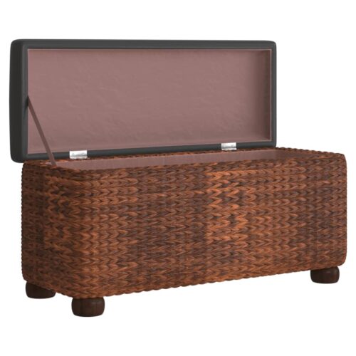 2x Cattail Wood Storage Bench Chest Ottoman Bed End Blanket Box Stool Padded Seat - Image 5