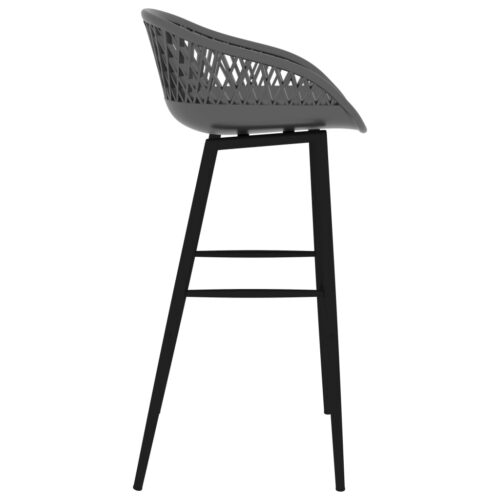 Bar Chairs 4pcs Grey - Image 4