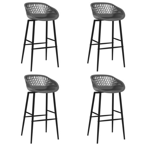 Bar Chairs 4pcs Grey - Image 8