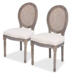 Dining Chairs 2pcs Cream Fabric