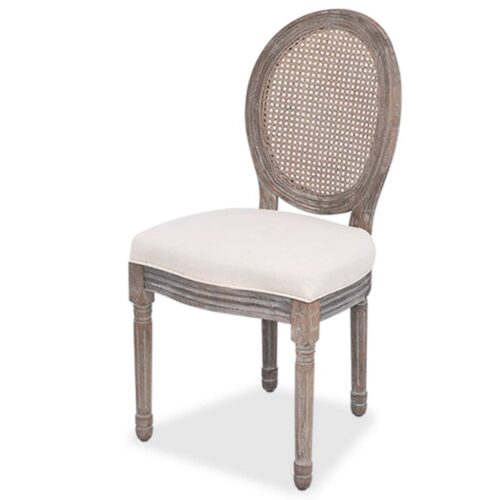 Dining Chairs 2pcs Cream Fabric - Image 2