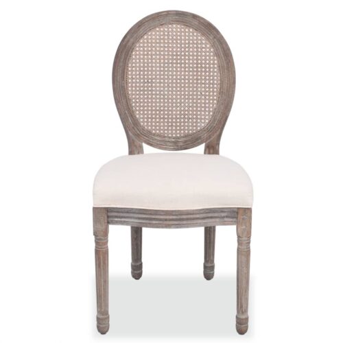 Dining Chairs 2pcs Cream Fabric - Image 3