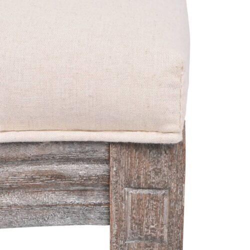 Dining Chairs 2pcs Cream Fabric - Image 6