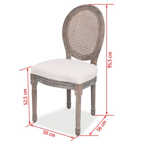 Dining Chairs 2pcs Cream Fabric - Image 7