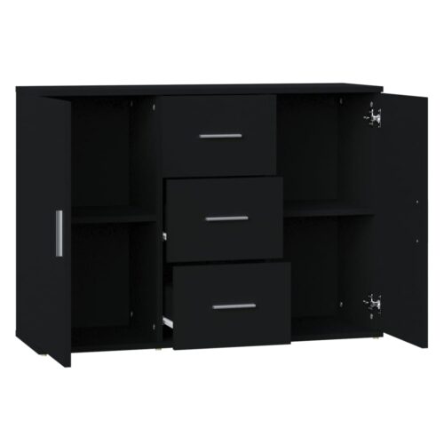 Sideboard Black 91x29.5x65cm Engineered Wood - Image 5