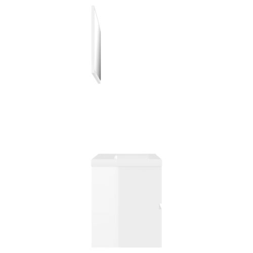 Bathroom Furniture Set High Gloss White Engineered Wood - Image 4