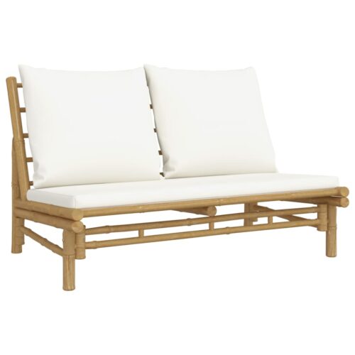 Bamboo Garden Bench with Cushions Outdoor Patio Balcony Sofa Lounge Chair Seat