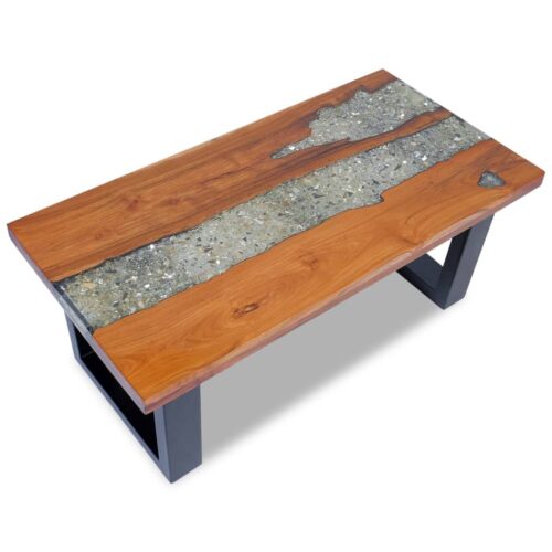 Coffee Table Teak Resin 100x50cm - Image 2