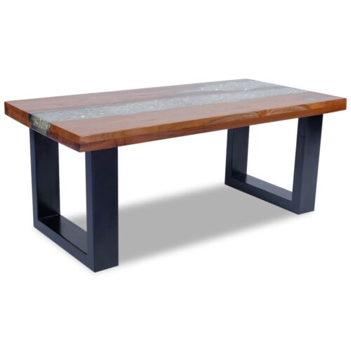 Coffee Table Teak Resin 100x50cm - Image 5