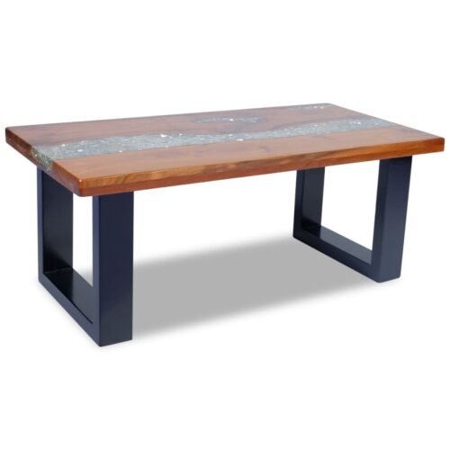 Coffee Table Teak Resin 100x50cm - Image 7