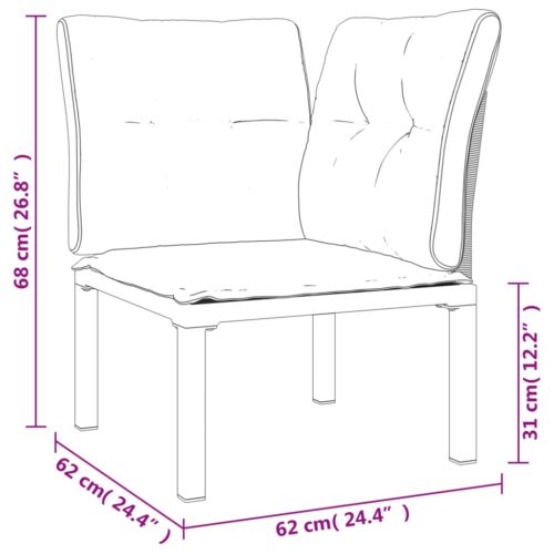 4-Piece Garden Lounge Set Black Grey Poly Rattan - Image 11
