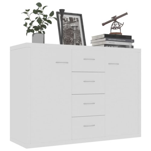 Sideboard White 88x30x65cm Engineered Wood - Image 3