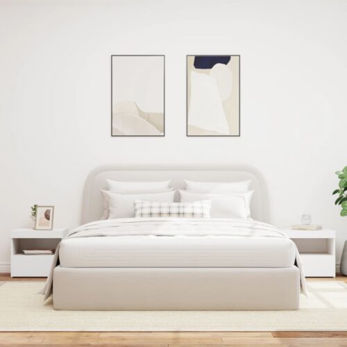 Bedside Cabinets with LED Lights 2pcs White 50x40x45cm - Image 3