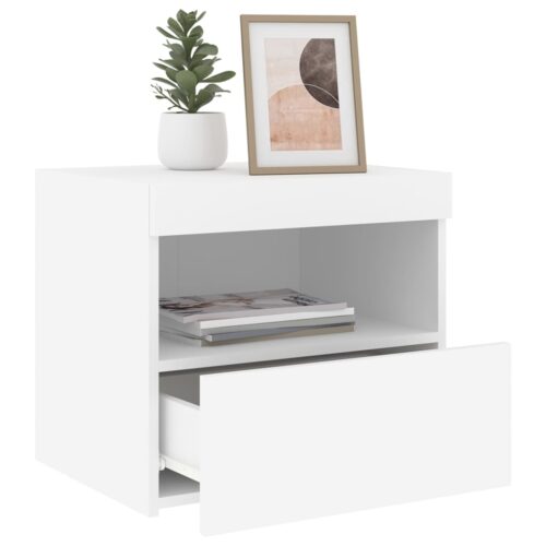 Bedside Cabinets with LED Lights 2pcs White 50x40x45cm - Image 5