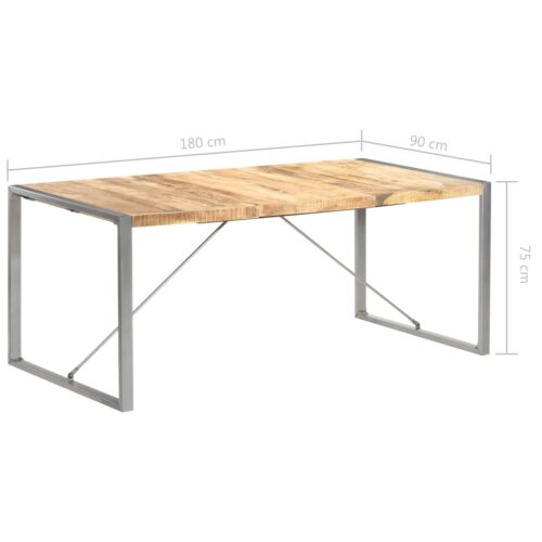 Dining Table 180x90x75cm Solid Wood Mango - Image 7