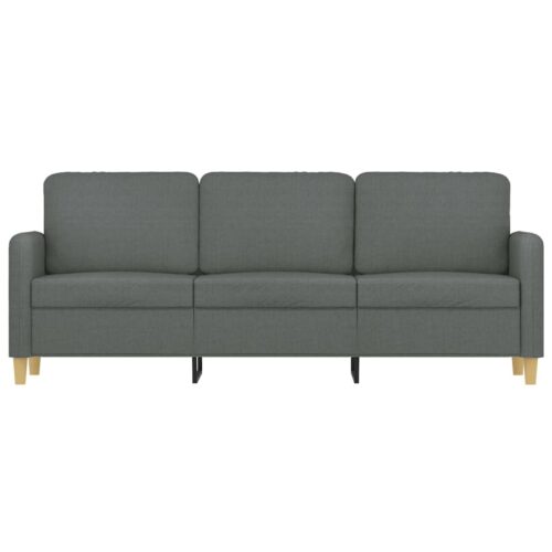 3-Seater Sofa Lounge Couch Futon Office Living Room Fabric Dark Grey 180cm - Image 3