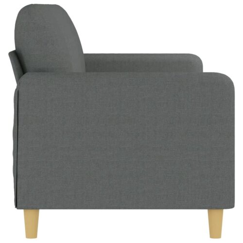 3-Seater Sofa Lounge Couch Futon Office Living Room Fabric Dark Grey 180cm - Image 4