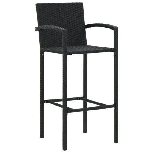 Bar Stools 4pcs Black Poly Rattan - Image 2