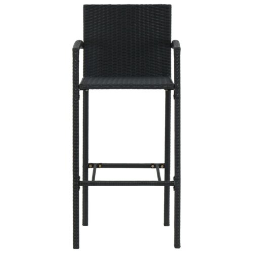 Bar Stools 4pcs Black Poly Rattan - Image 3