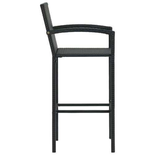 Bar Stools 4pcs Black Poly Rattan - Image 4