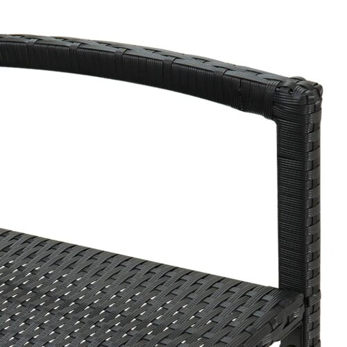 Bar Stools 4pcs Black Poly Rattan - Image 6
