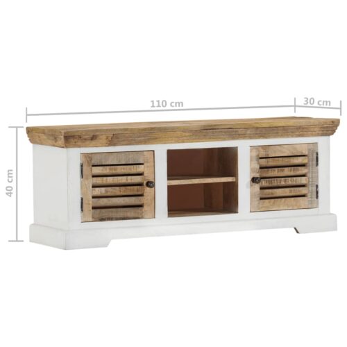 TV Cabinet 110x30x40cm Solid Wood Mango - Image 9