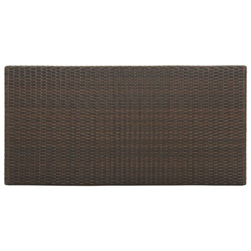 Bar Table with Storage Rack Brown 120x60x110cm Poly Rattan - Image 5