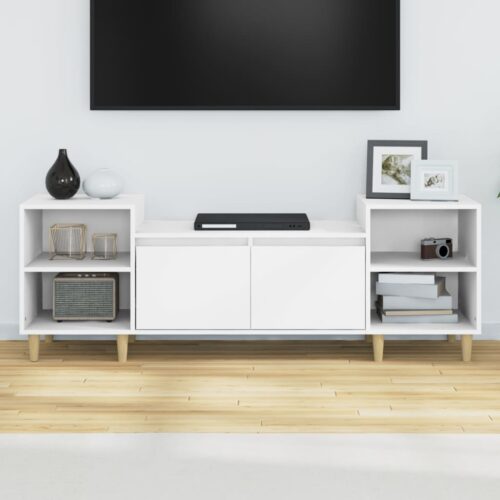 Wooden Entertainment Unit TV Table Cabinet Stand Storage Door Rack Shelf White - Image 3