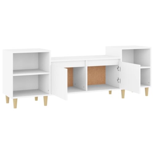 Wooden Entertainment Unit TV Table Cabinet Stand Storage Door Rack Shelf White - Image 7