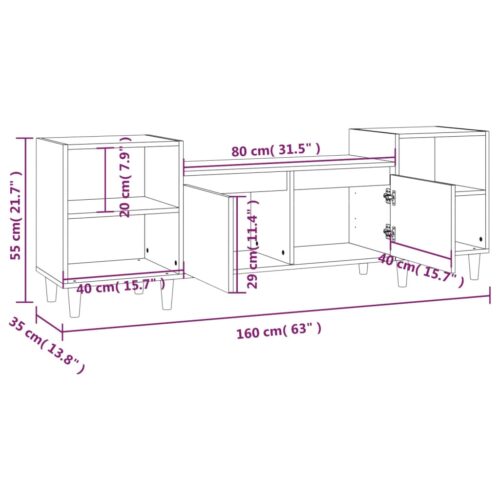 Wooden Entertainment Unit TV Table Cabinet Stand Storage Door Rack Shelf White - Image 10