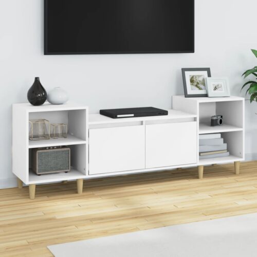 Wooden Entertainment Unit TV Table Cabinet Stand Storage Door Rack Shelf White - Image 12