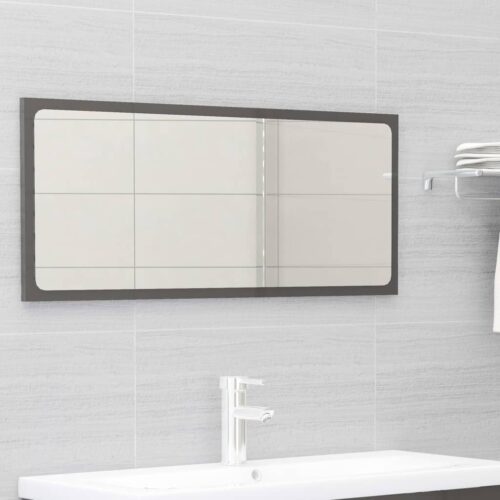 Bathroom Furniture Set High Gloss Grey Engineered Wood - Image 6