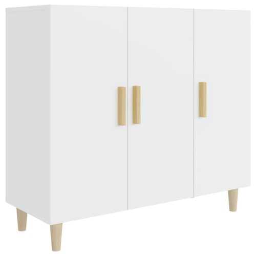 Sideboard White 90x34x80cm Engineered Wood - Image 2