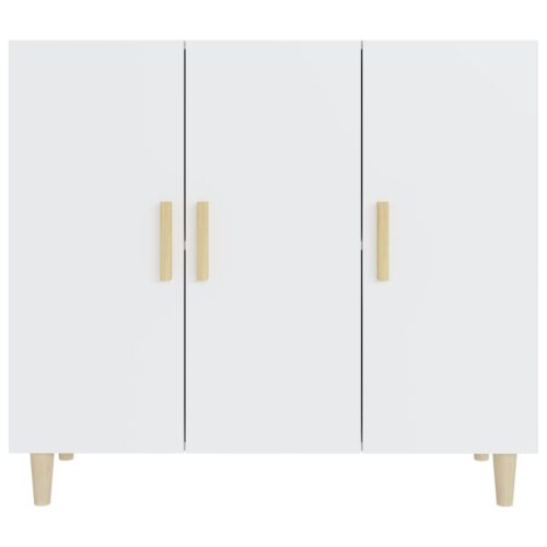Sideboard White 90x34x80cm Engineered Wood - Image 3