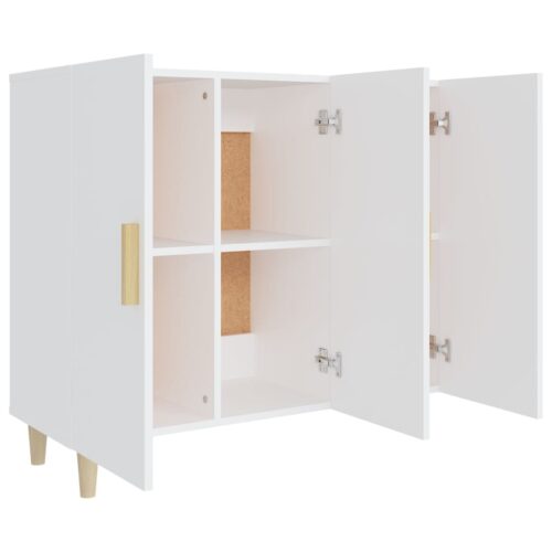 Sideboard White 90x34x80cm Engineered Wood - Image 4