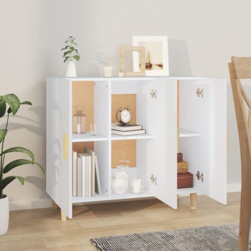 Sideboard White 90x34x80cm Engineered Wood - Image 6