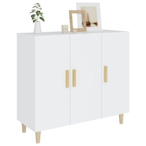 Sideboard White 90x34x80cm Engineered Wood - Image 7