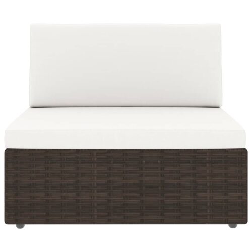2-Piece Garden Lounge Set Poly Rattan Brown - Image 3