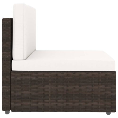 2-Piece Garden Lounge Set Poly Rattan Brown - Image 4