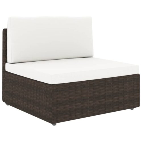 2-Piece Garden Lounge Set Poly Rattan Brown - Image 5