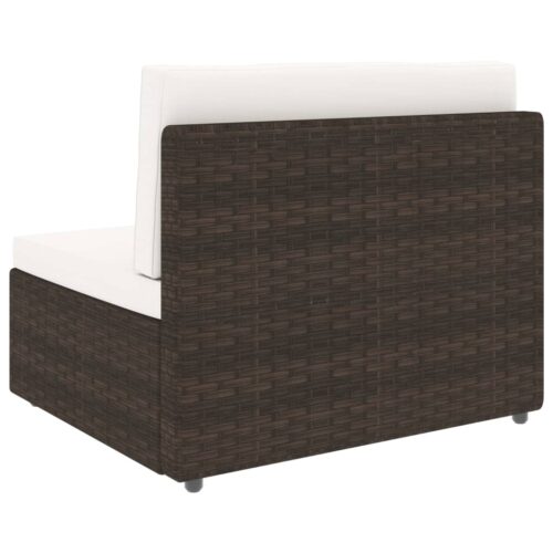 2-Piece Garden Lounge Set Poly Rattan Brown - Image 6